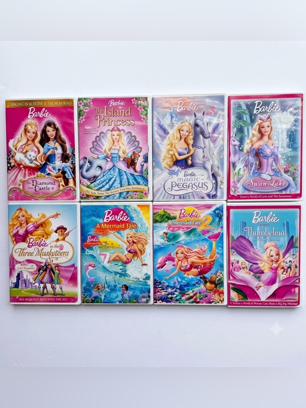 Barbie Animated Movie DVD Lot of 8 Nostalgic 2000s Films Bundle TESTED